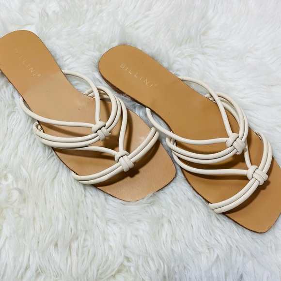Billini Women White Flats Sandals Sz-9 - Picture 2 of 5